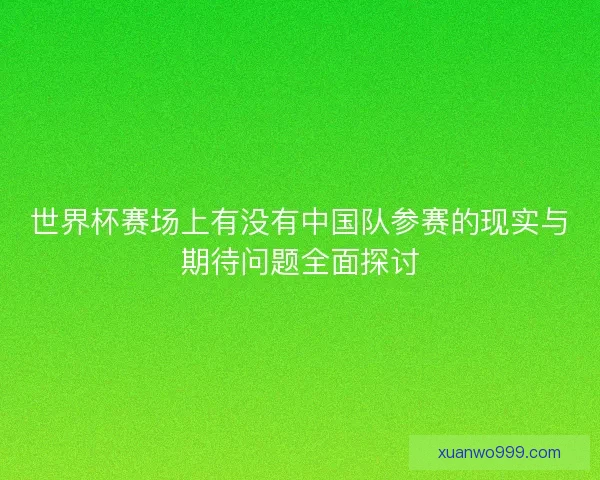 世界杯赛场上有没有中国队参赛的现实与期待问题全面探讨